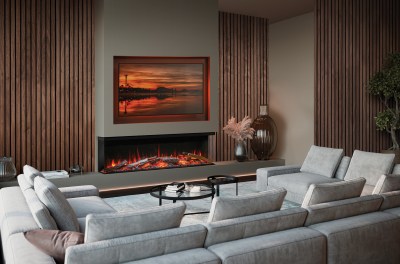 Avita 160, installed as a three-sided fire Shown with optional Mood Lighting System_1